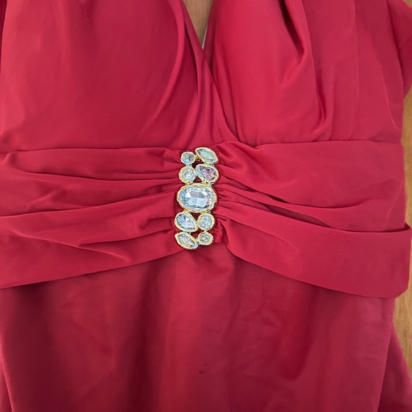 Miraclesuit Red One Piece Swimsuit with Halter Neckline - Picture 2 of 5